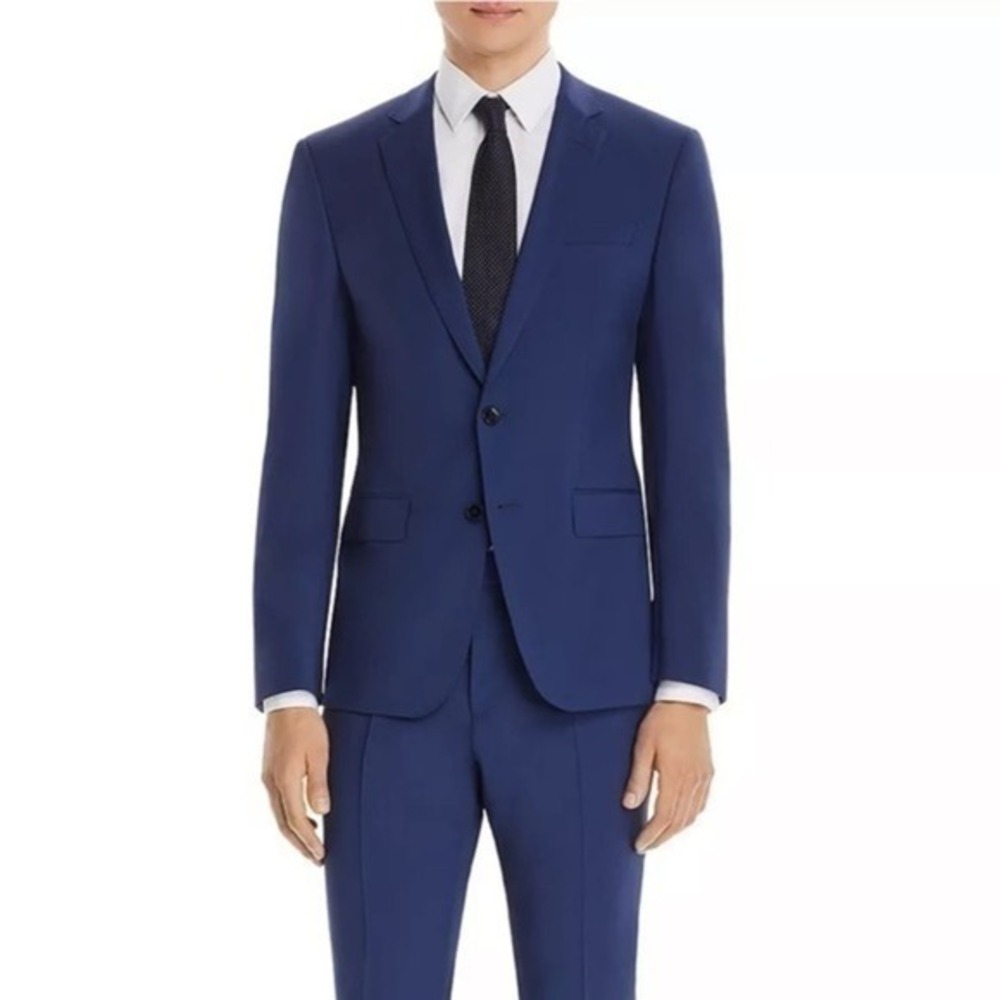 Hugo Boss Reda Huge6 Genius5 Super 110 Slim Fit Navy Blue Virgin Wool Blazer 38R